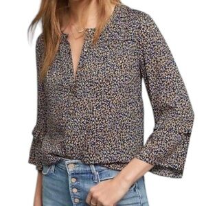 Maeve By Anthropologie Berwick Multicolor Button Front Blouse
